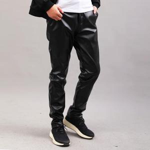 Pantalons en cuir pour hommes, coupe skinny, élastiques, mode, streetwear, moto, grandes tailles, jeans pour hommes - Product Image 2