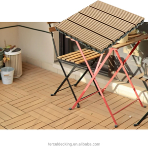 Dalles de terrasse en composite bois-plastique (WPC) à emboîtement, revêtement de sol en <span class=keywords><strong>parquet</strong></span>, dalles de terrasse extérieures à faire soi-même - Product Image 5