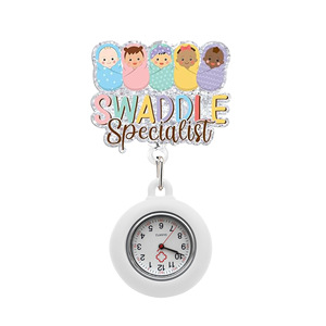 Oferta Especial: Nuevo Porta-Reloj de Plástico Personalizado con Purpurina para Enfermeras y Doctores, con Clip para Reloj de Bolsillo y Colgante de Reloj de Medicina - Product Image 5