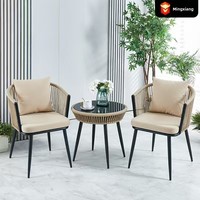 Ensemble de mobilier de loisirs de luxe en fer forgé pour patio extérieur - Table et chaises multifonctionnelles pour hôtels et restaurants avec support - Vente en gros