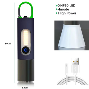 Lampe de poche LED XHP50 super lumineuse, portative et rechargeable, peut être utilisée comme phare de vélo, torche à zoom - Product Image 3