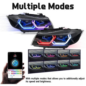 3 Series <strong>E90</strong> Headlight E91 RGB Modified DRL 2005-2012 Start-Up Animation Upgrade Colorful Front Lamp Ikon For BMW - Product Image 5