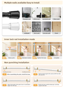YIJIALE 0.7-1.2m Fancy Décoratif <span class=keywords><strong>Baie</strong></span> Fenêtre Pivotant <span class=keywords><strong>Tringle</strong></span> À Rideau Fenêtre <span class=keywords><strong>Tringle</strong></span> À Rideau Blanc Pratique <span class=keywords><strong>Tringle</strong></span> À Rideau - Product Image 2