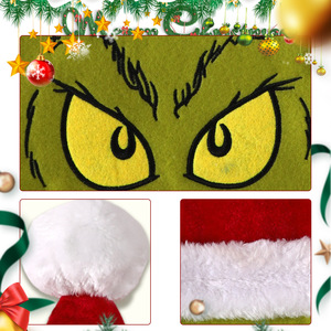 Nouveauté : Chapeau en peluche <span class=keywords><strong>Grinch</strong></span> pour adulte, idéal pour les fêtes de Noël, également adapté aux enfants et comme cadeau. - Product Image 3