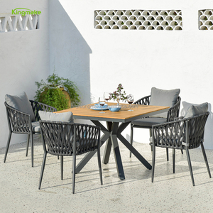 Meubles d'extérieur <span class=keywords><strong>de</strong></span> luxe <span class=keywords><strong>en</strong></span> corde <span class=keywords><strong>de</strong></span> <span class=keywords><strong>jardin</strong></span> Meubles <span class=keywords><strong>de</strong></span> patio et <span class=keywords><strong>de</strong></span> balcon <span class=keywords><strong>en</strong></span> aluminium Ensemble <span class=keywords><strong>de</strong></span> tables à manger pour 6 personnes - Product Image 5