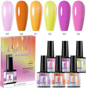 Nuevo juego de esmalte de uñas de Gel 6 colores Trending Sheer UV Gel esmalte de uñas semipermanente Soak Off Nail Art <span class=keywords><strong>Kit</strong></span> - Product Image 1