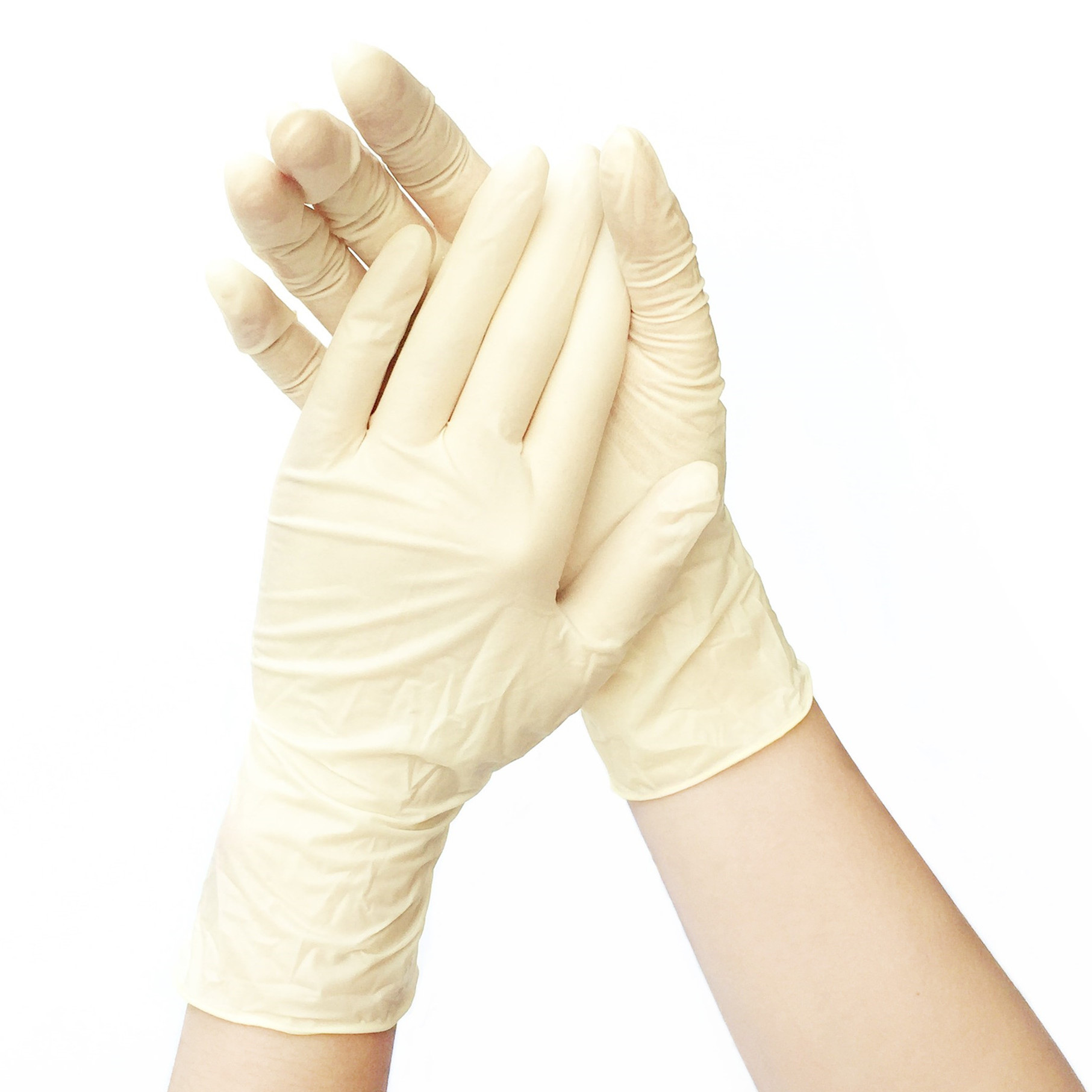 100 pcs/ 1 box Sterile Disposable Latex Gloves Protecting Latex Glove Powder-free One-time Using Gloves Pure-Latex