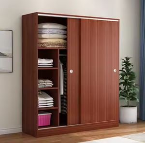 Chinese Manufacturers Cheap Prices Customized Color Bedroom Furniture Wood Sliding Door Modern <b>Wardrobe</b> - Product Image 4