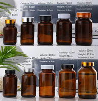 Flacons pharmaceutiques en verre ambré de 50 à 200 ml pour comprimés et pilules avec compte-gouttes, emballage personnalisable