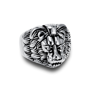 Lion Head <b>Titanium</b> Steel <b>Ring</b> For Men Gold Black Silver Color Animal Zodiac Jewelry Gift Fashion <b>Rings</b> - Product Image 5