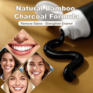 Juego de Pasta de Dientes y Cepillo de Dientes de <span class=keywords><strong>Carbón</strong></span> Orgánico Personalizado, Blanqueador y de Limpieza Profunda para Uso Doméstico, Sin Flúor - Product Image 3