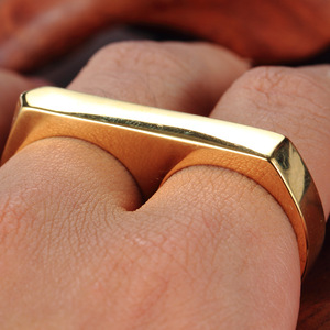Anillos de Dos Dedos Estilo Hip Hop, Anillo <span class=keywords><strong>Doble</strong></span> de Acero Inoxidable Chapado en Oro para Hombre - Product Image 6