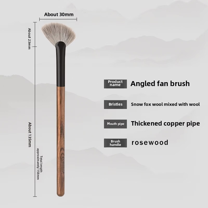 Angled fan brush