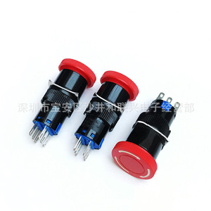Cb16y 22zs 16mm Emergency Stop <b>Push</b> <b>Button</b> <b>Switch</b> 2 Pole Panel Mount Industrial Use Plastic Material - Product Image 4