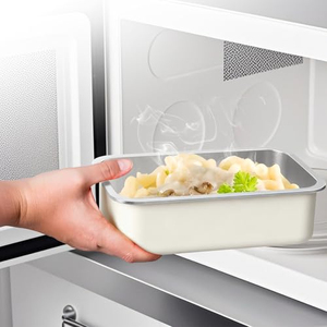 Stainless Steel <b>Bento</b> <b>Lunch</b> <b>Box</b> <b>Adult</b> Leak Resistant Food Storage Container 42oz/125L Glass Lid Microwave Dishwasher Safe - Product Image 4