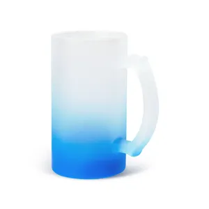 2021 Hot Frosted Glass Beer Mug Cho Thăng Hoa 16Oz Gradient Đầy Màu Sắc Khoảng Trống Trong Suốt Bán Buôn