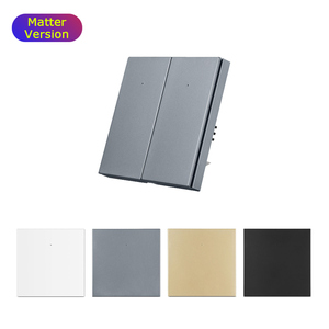 LEDEAST Smart Matter <span class=keywords><strong>WiFi</strong></span> 100-240VAC Botón pulsador Inicio 2 Gang Interruptores de pared Interruptor de luz de control de voz - Product Image 1