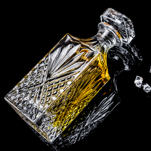 Carafe à whisky en verre <span class=keywords><strong>sans</strong></span> plomb, bouteille à liqueur, verre géométrique gaufré pour la décoration de bar à domicile, cadeau - Product Image 3