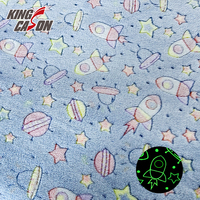 Kingcason 100% polyester, tissu lumineux de haute qualité, brillant des deux côtés dans le noir, pour vêtements, pyjamas, couvertures, textiles de maison