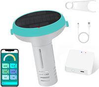Alat Uji Air Kolam Renang Digital, Meteran Mengapung Pintar 7-in-1, Dilengkapi WiFi, Menguji pH, Klorin, Salinitas, ORP, EC, TDS, Suhu
