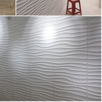 Tuiles murales 3D en PVC, art moderne ondulé