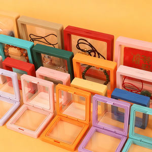 Boîte d'emballage pour bijoux en film PE transparent avec logo personnalisé SIFOO, cadre flottant 3D coloré, support <span class=keywords><strong>de</strong></span> rangement pour bijoux - Product Image 1