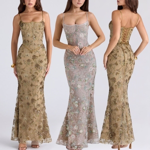 Vestido de Verano Elegante para <span class=keywords><strong>Mujer</strong></span>, con Tirantes Finos, Sin Mangas, Espalda Descubierta, con Cordones, Ajustado, para Fiesta, Cóctel o Noche - Product Image 1