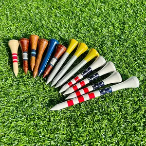 Manufacturer High Quality Natural Wood Custom Logo 38/54mm Bamboo Wooden Golf Tees