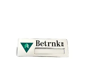 KINDABADGE Custom Hotel Employee Aluminium Alloy Metal Name Tag Magnetic or Safety Pin Staff Sublimation Custom Logo Nameplate