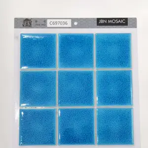 ice crack blue flower apply to the bathroom and swimming pool 10 x10 cm ceramic mosaic