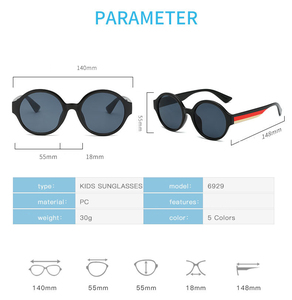2025 bambini simpatici occhiali da sole rotondi in plastica occhiali da sole comodi 6929 occhiali da sole a colori per <span class=keywords><strong>ragazzi</strong></span> e ragazze - Product Image 5