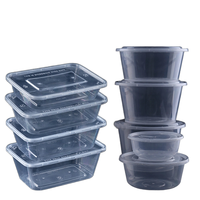 Bol carré jetable transparent en plastique PP pour emballage commercial, boîte à emporter pour restauration rapide, boîte à lunch, qualité alimentaire