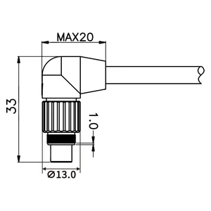 Connettore M9 cavo 90 gradi m9 maschio 3pin 4pin connettore cavo tipo m9