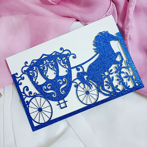 Silver Gold Champagne Glitter Cow <strong>Boy</strong> Horse Laser Cut Pocket <strong>Invitation</strong> Cards for Wedding Birthday Quinceanera Invites - Product Image 5