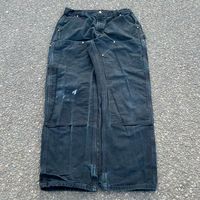 Fabricant Vintage Old Color Hommes Denim Jean Crazy Faded Paint Boot Cut Baggy Jeans Double Knee Work Wear Carpenter Cargo Pants