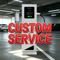 Borne de recharge AC pour VE sur pied, chargeur de voiture électrique à un seul pistolet avec écran et lecteur de carte, Type 2, pour utilisation en stationnement urbain