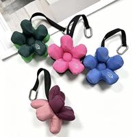 Porte-clés en peluche 3D double couche motif fleur, mignon et tendance, pour accessoires de sac, idéal pour le bricolage