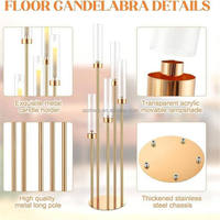 Chandeliers en acrylique à 5 bras pour mariage, décoration de table et de maison