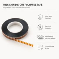 Ruban adhésif doré en polyimide PI, adhésif silicone haute température 260°C, découpe personnalisée pour PCB, SMT, soudure à la vague, électronique