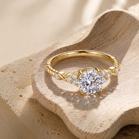 Bague en argent sterling 925 de luxe avec moissanite brillante pour femme, bague de fiançailles délicate en argent, cadeau de bijoux