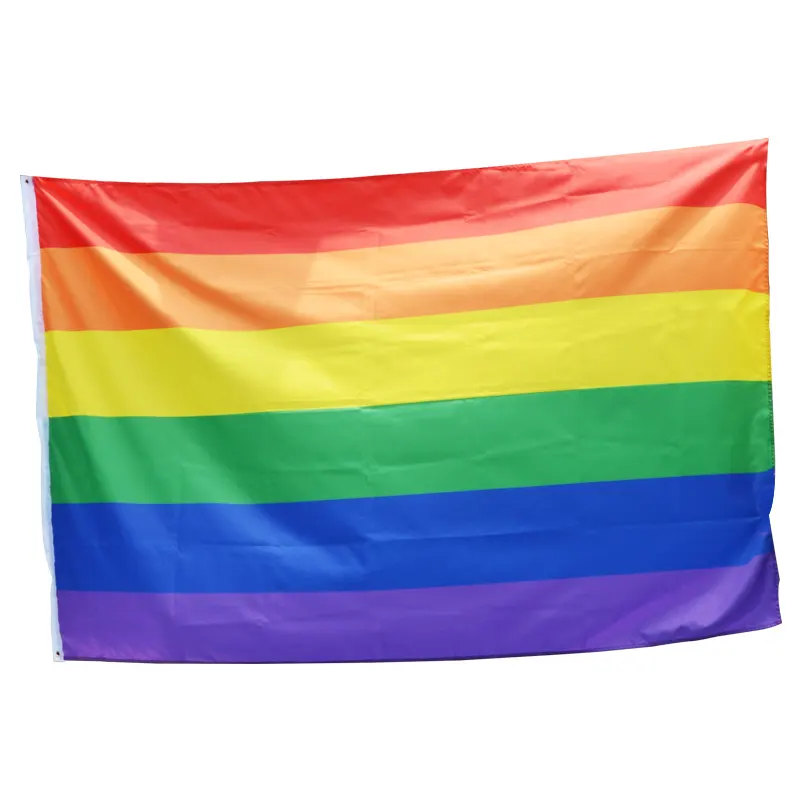थोक डिजिटल मुद्रण 3x5ft बड़े इंद्रधनुष झंडा समलैंगिक गर्व झंडा
