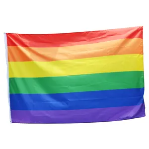 Commercio all'ingrosso di stampa digitale 3x5ft grande bandiera arcobaleno gay pride flag