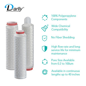 Darlly bán buôn 0.1/<span class=keywords><strong>0.22</strong></span>/0.45 micron Bộ lọc PP/PES/PTFE/pvdf/Nylon sâu xếp li hộp mực lọc cho vi điện tử - Product Image 2