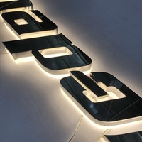 Letras LED Retroiluminadas de Acero Inoxidable Personalizadas, Letrero Acrílico 3D Iluminado, Letrero Publicitario con Luz para Fachada de Tienda