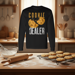 T-shirt à manches longues Cookie Dealer pour équipe de boulangerie, pâtissier, vente de pâtisseries - Product Image 3