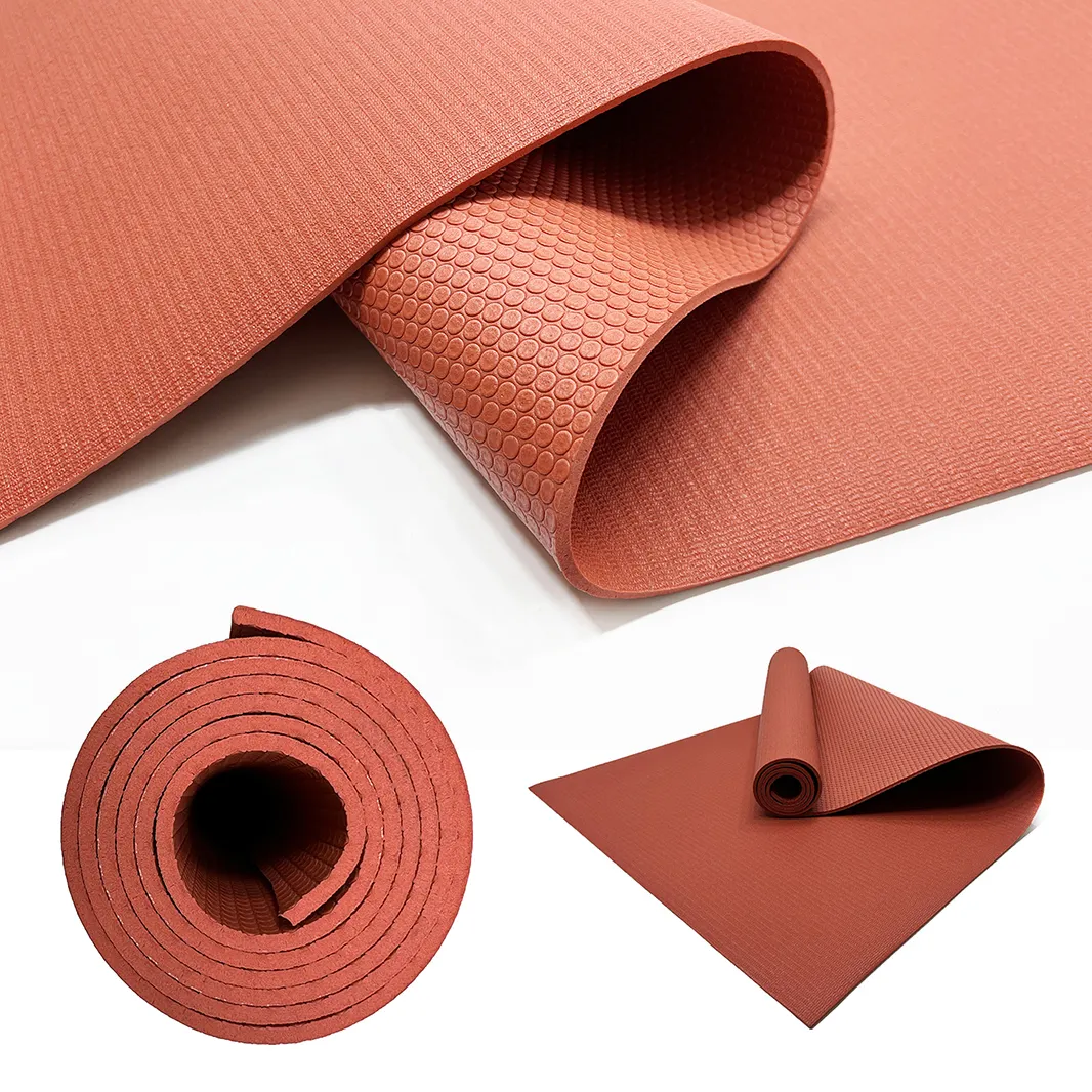 Ecoofit 3 4 5 6mm Grosso Laranja Durável Anti Rasgo Etiqueta Personalizada Logo Design Impresso Alta Densidade Pvc Yoga Mat