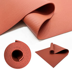 Tapis de yoga Ecoofit en PVC haute densité, <span class=keywords><strong>orange</strong></span>, épaisseur 3 4 5 6 mm, durable, anti-déchirure, avec logo personnalisé imprimé. - Product Image 1