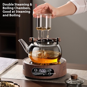 Ấm trà thủy tinh borosilicate chịu nhiệt cao, ấm pha trà hoa gia dụng, bộ pha trà, ấm tách trà nước - Product Image 4