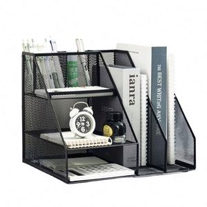 Mesh <b>Pen</b> Holder Desk Organizer <b>Multi</b>-Functional Pencil Holder with File Holders Large Capacity Office Desk Accessories - Product Image 1