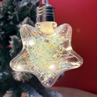 Boules de Noël transparentes lumineuses à suspendre, 7 cm, forme semi-ouverte, en plastique, avec lumière chaude, décorations de Noël